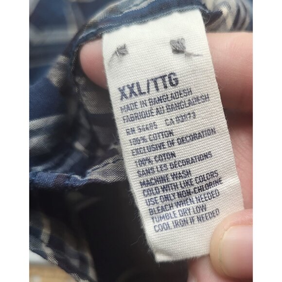 AMERICAN EAGLE OUTFITTERS Mens XXL Vintage Fit Snap Button Plaid Shirt y2k - Picture 9 of 9